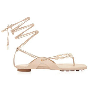 Ulla Johnson NWT Cream Romina Shell Laceup Sandal 39.5 US 9